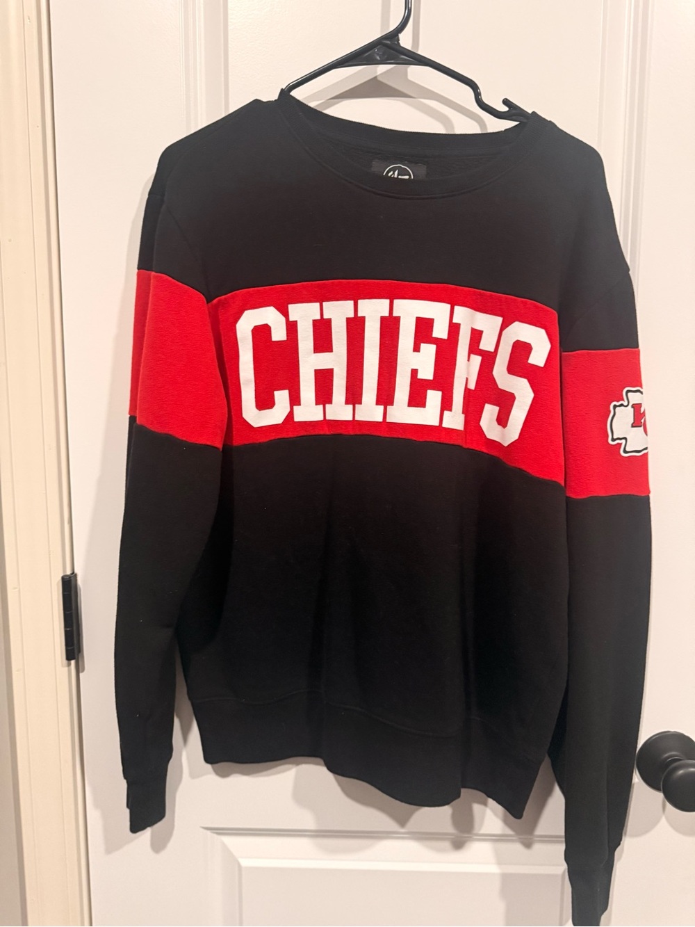 47 Brand Black and Red CHIEFS Crewneck Sweatshirt
